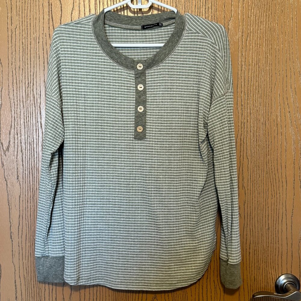 Staccato - Striped Henley Top